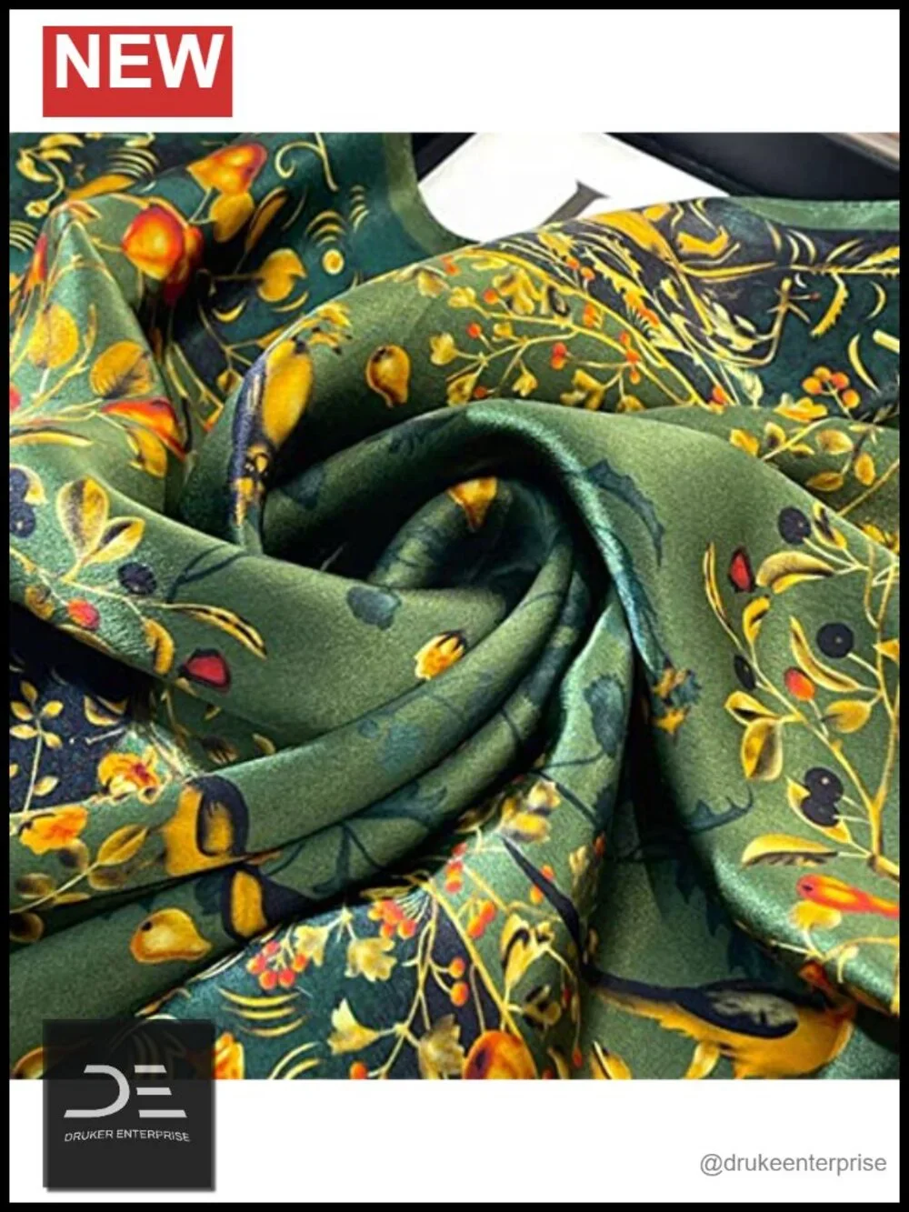 100% Silk Square Scarf for Hair 25.6